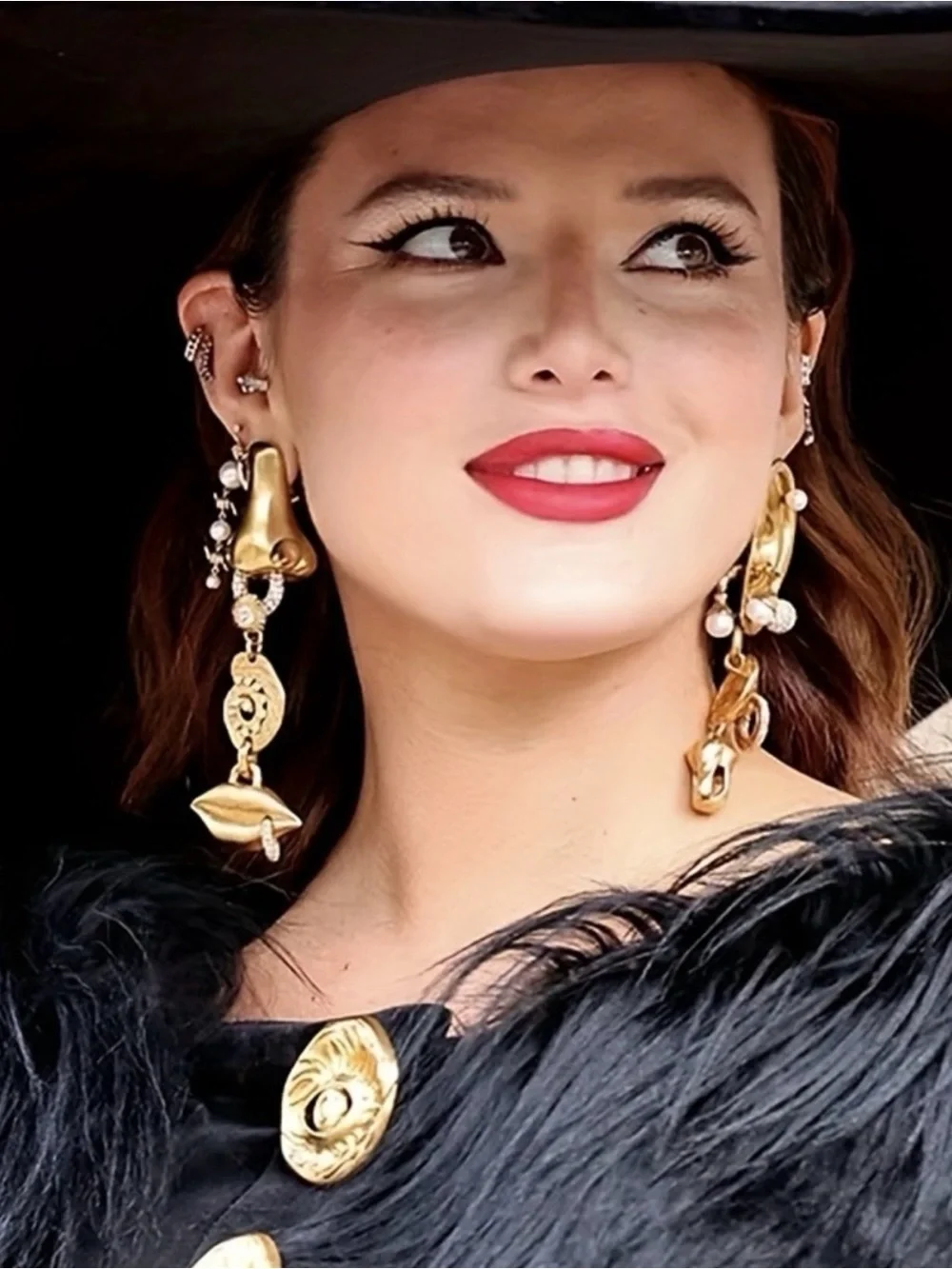 Luxurious Gold Drop Earrings with Pearl Accents